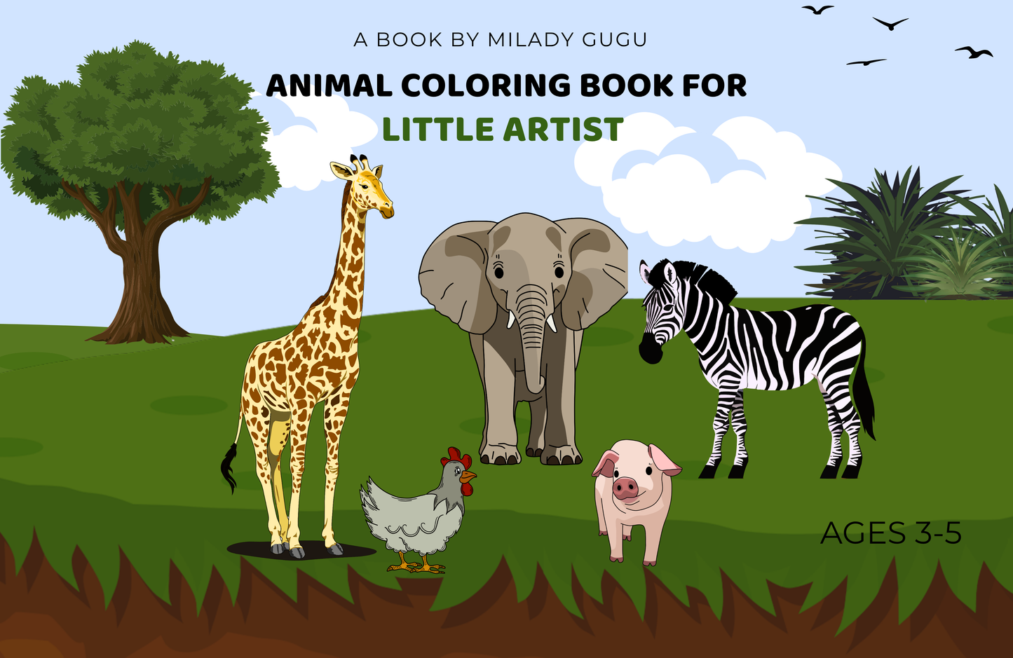 Animal Coloring Book for Little Artists (Ages 3-5) – 30 Fun Pages with Bonus Stories